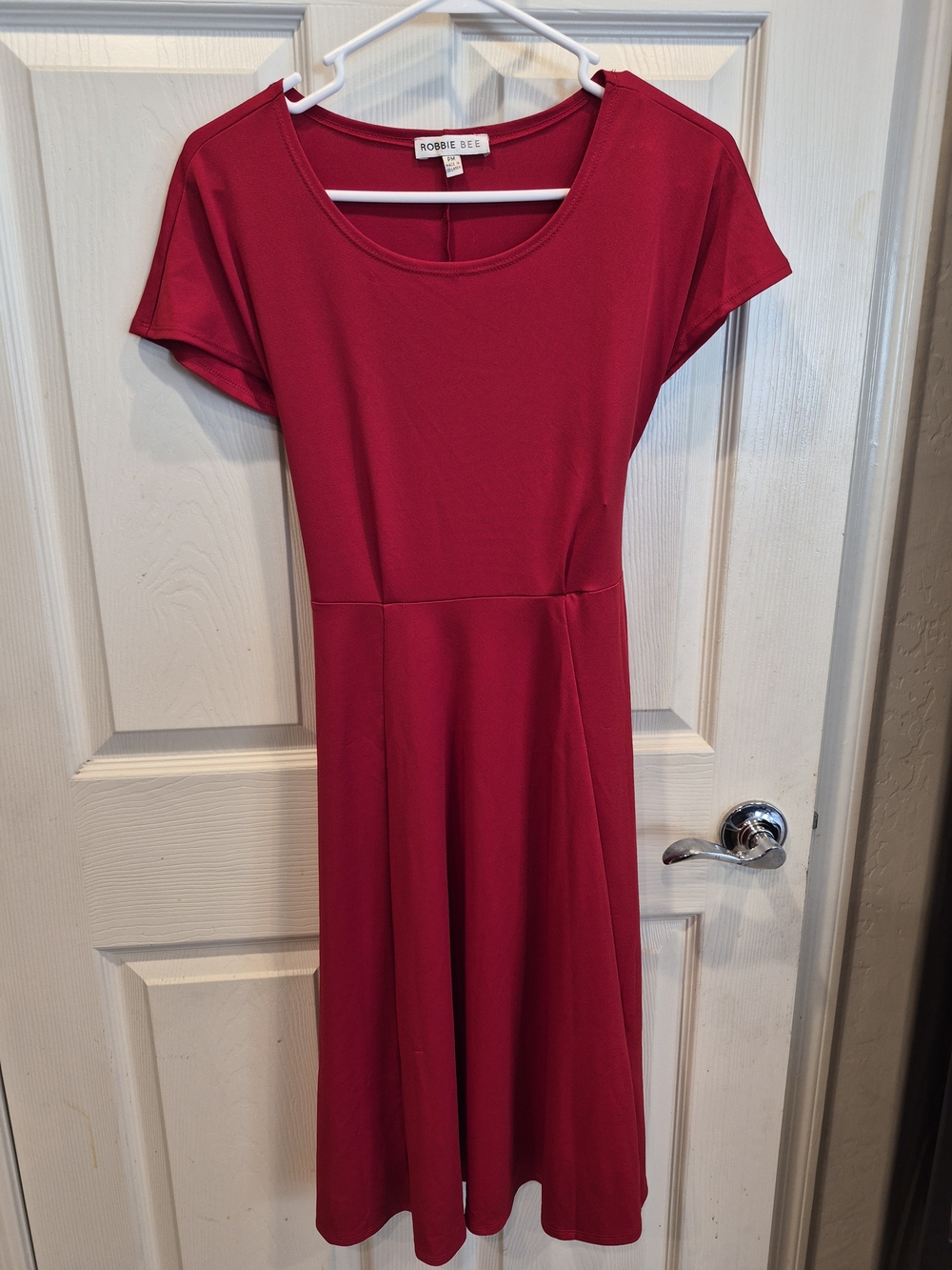 5/25 Robbie Bee Bright Red Scoop-Neck Fit & Flare Dress